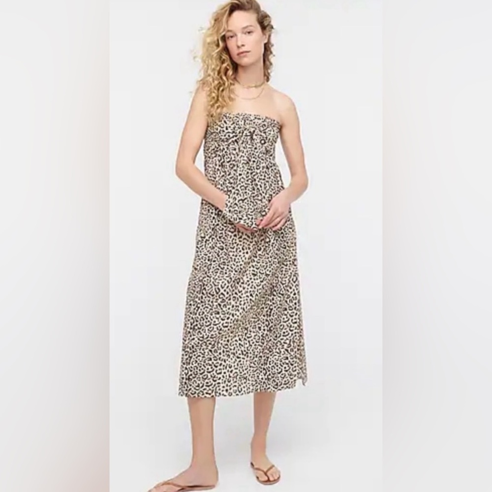 NWT- J Crew Cover-up Dress in Leopard Print